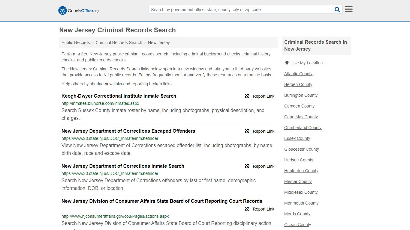 Criminal Records Search - New Jersey (Arrests, Jails & Most Wanted Records)