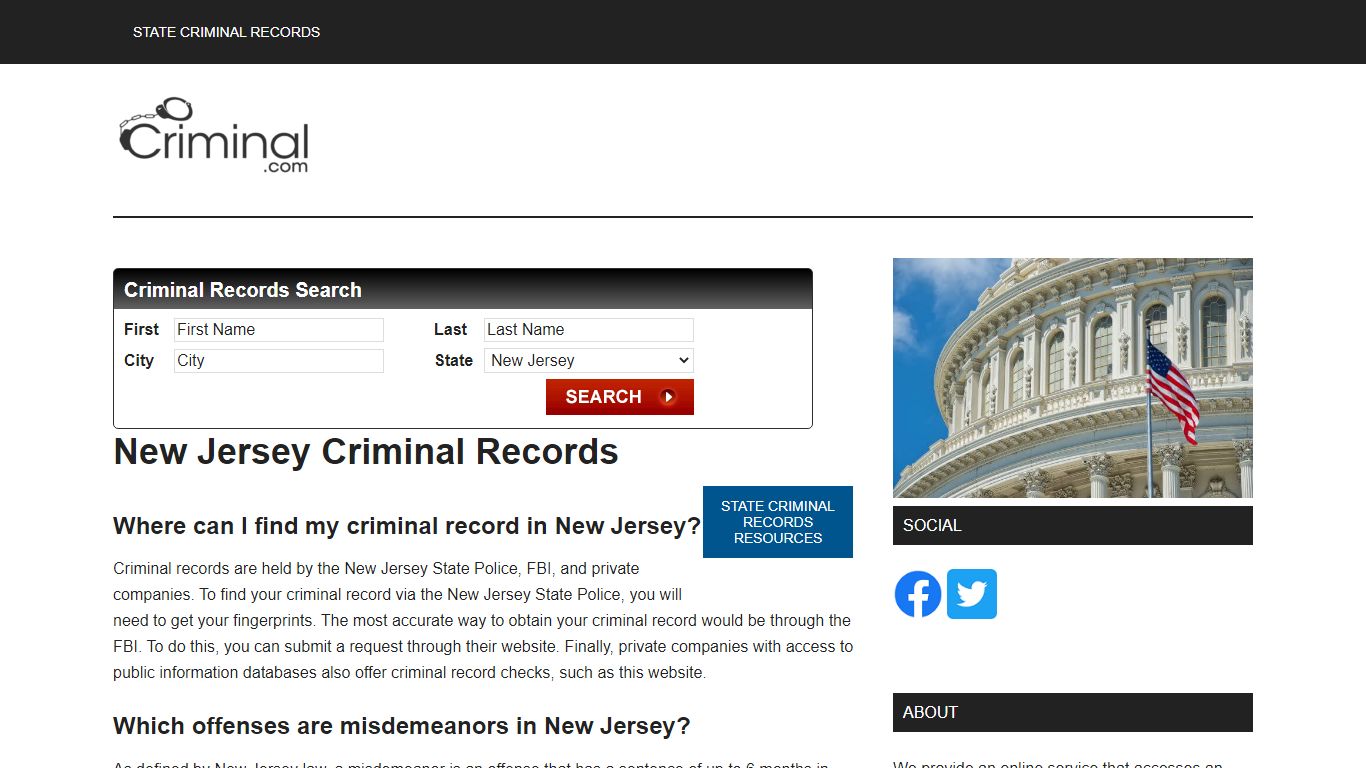 New Jersey Criminal Records
